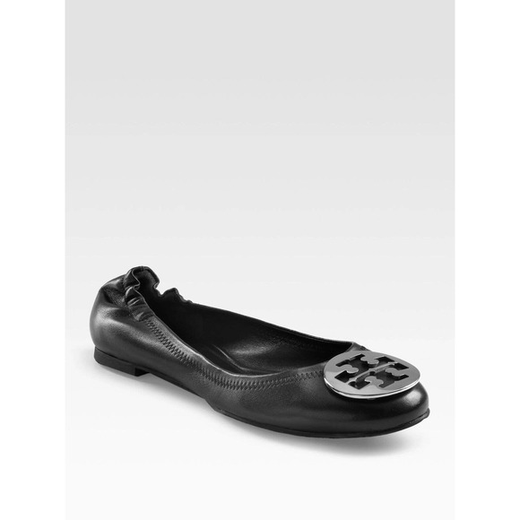 Tory Burch Shoes - Tory Burch Reva Ballet Flats Black Silver Slip On Shoes Women's Size 9.5 M